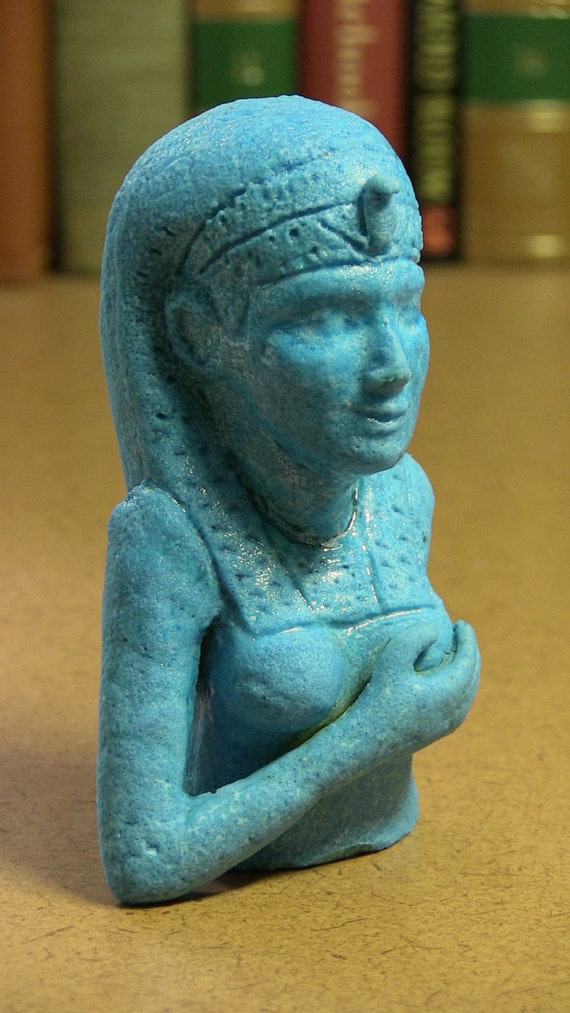 Custom Order, Egyptian artifact replica, Isis Figure, Egyptian Paste (fired ceramic).