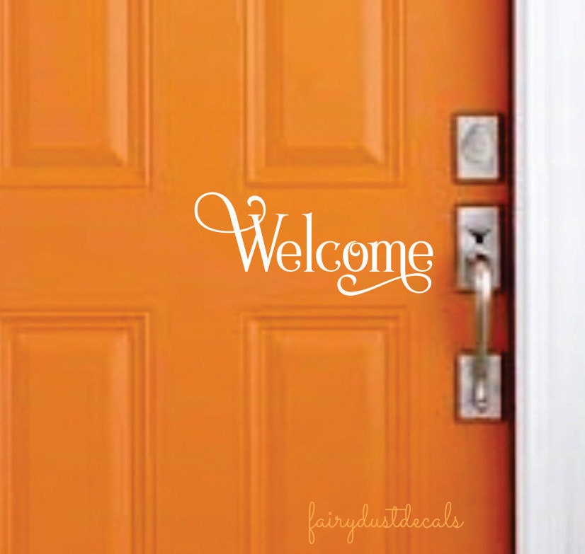 Welcome decal for front door