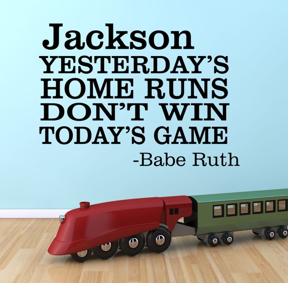 Yesterday's Home Run Quote Baseball Wall Decal by DecorDesigns