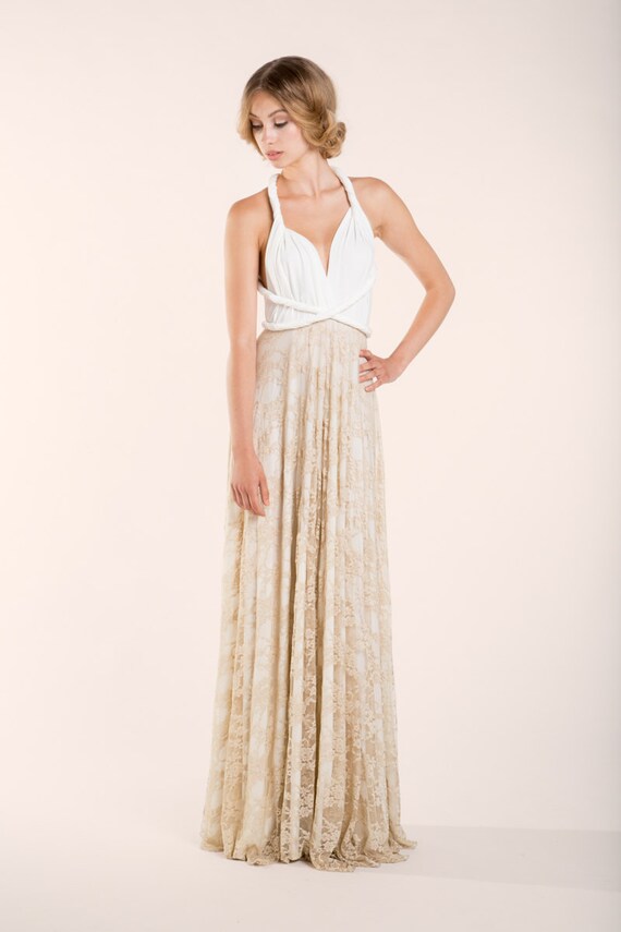 Champagne Lace Wedding Dress