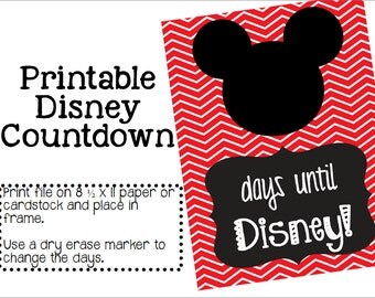 Instant Download Printable Disney Countdown