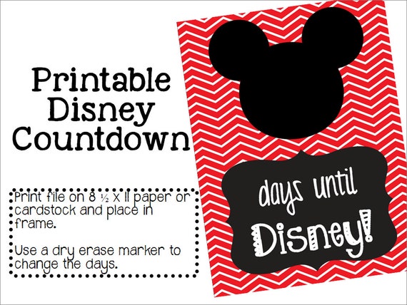 Instant Download Printable Disney Countdown
