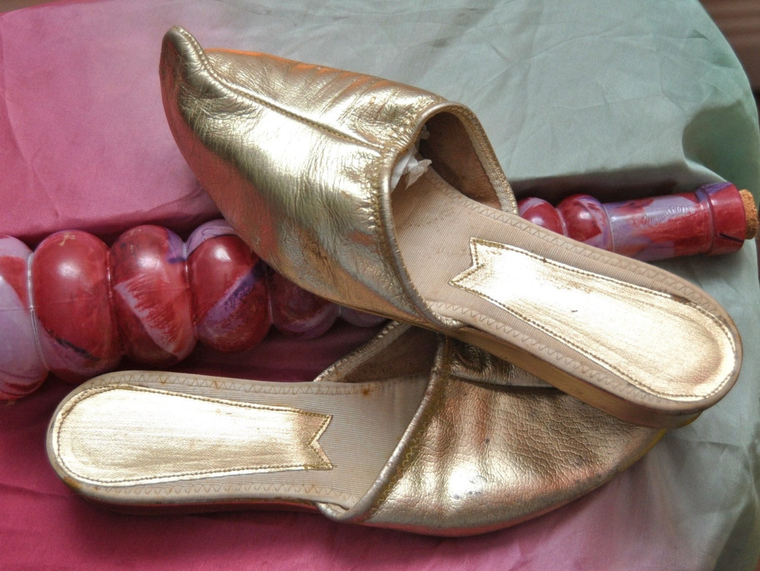 Vintage Gold Slippers Jeannie Aladdin Genie By HotRodGirlVintage