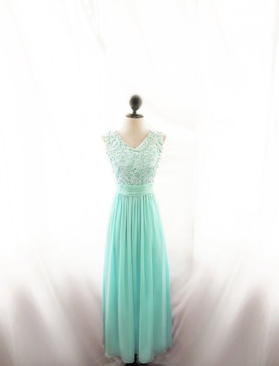Dress Seafoam Jazz Age Maid of Honor Elven Prom Gown Mint