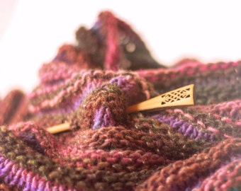 Celtic Shawl Pin - Wood Shawl Pin - Lace Shawl Pin - Handmade Shawl Pin - Scarf Pin - Sweater Pin - Gift for Knitters