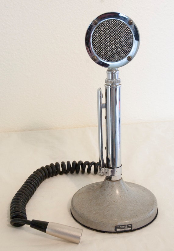 Vintage Chrome Astatic Microphone D104 CB TUP9 Stand Lollipop