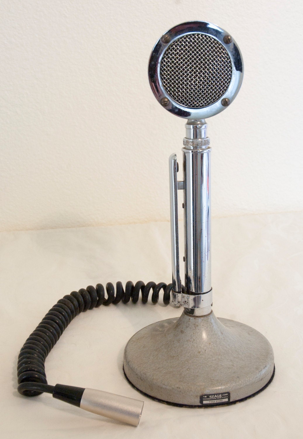 Vintage Chrome Astatic Microphone D104 CB TUP9 Stand Lollipop
