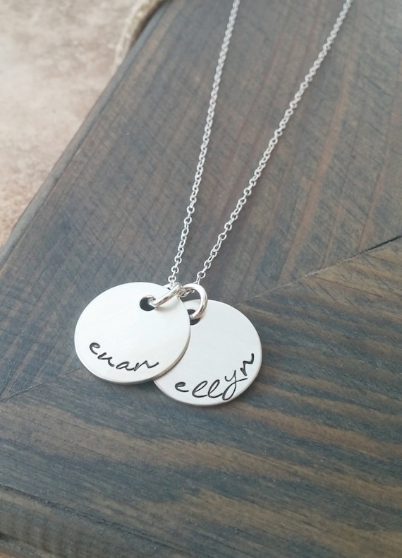 sterling silver disc necklace