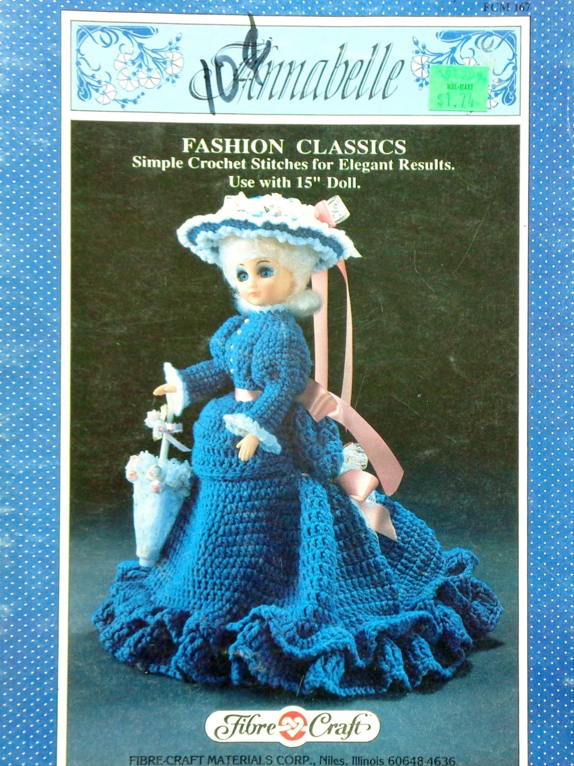 Fibre Fiber Craft ANNABELLE 15 Doll Crochet Doll Dress