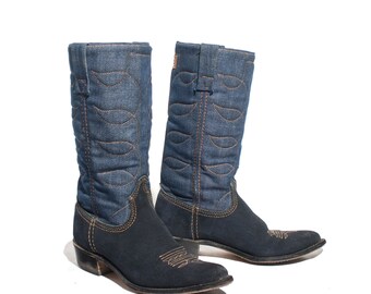 womens western boots blue