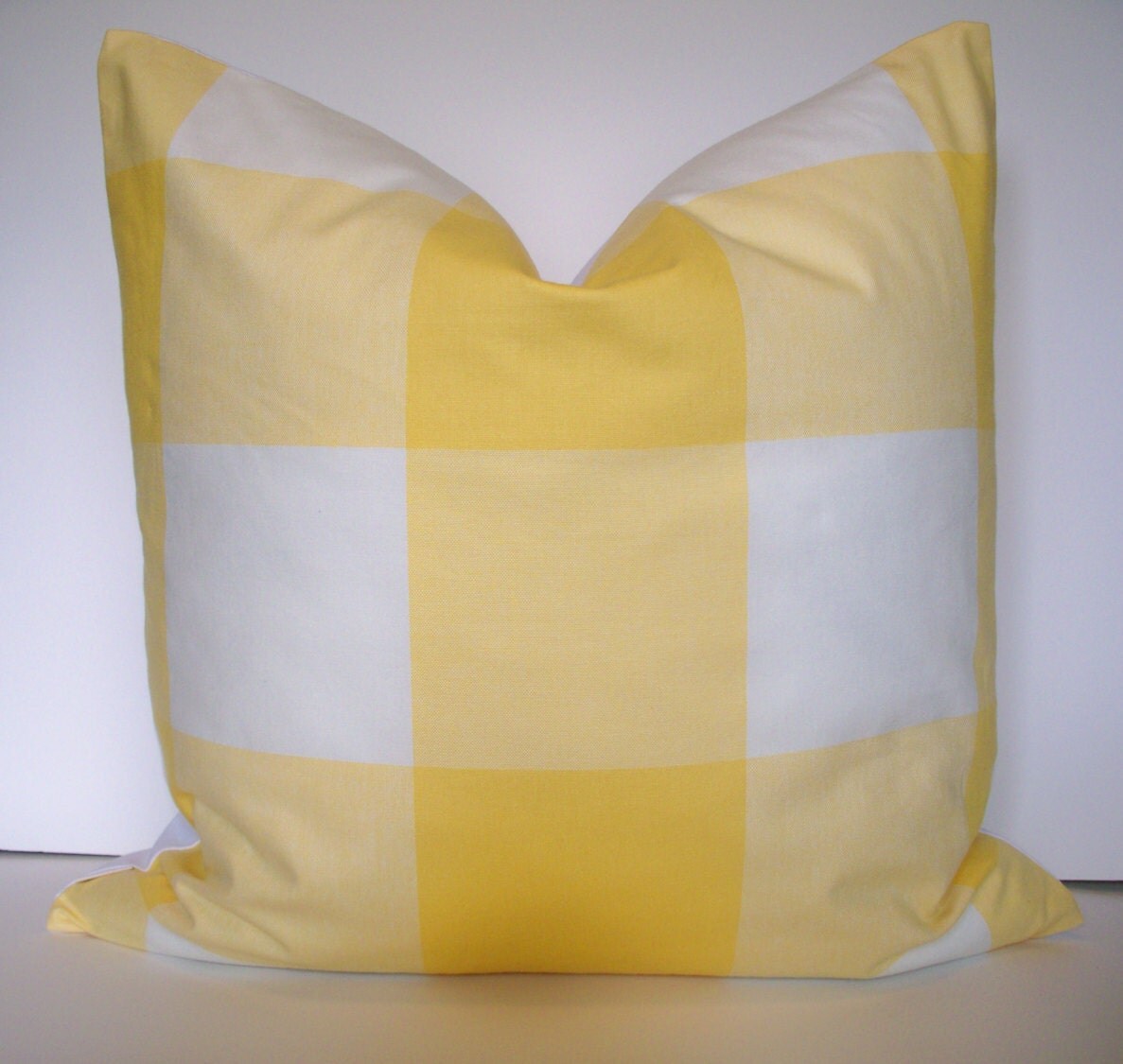 Yellow Pillow Cover Yellow Check Pillow Yellow Buffalo Check