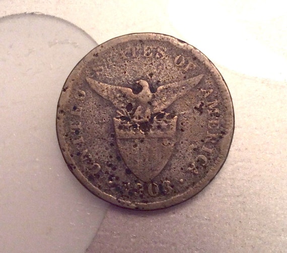 1903 Coin FIVE centavo coin Filipinas by VintageTreasuresRus