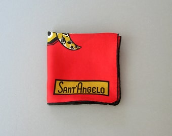 Vintage Sant' Angelo Silk Scarf Mod Bird