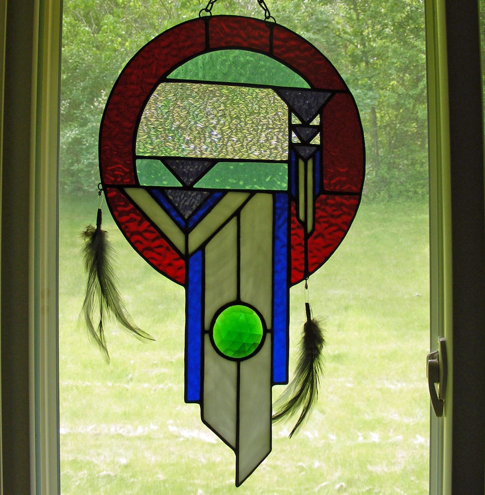 Stained Glass Dream Catcher 16 12 In By Stainedglasselegance