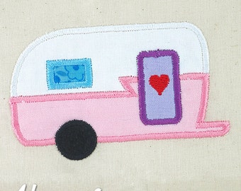 Camper Applique Embroidery Design, camper applique, vintage camper, machine embroidery, applique, camp applique, camper embroidery design