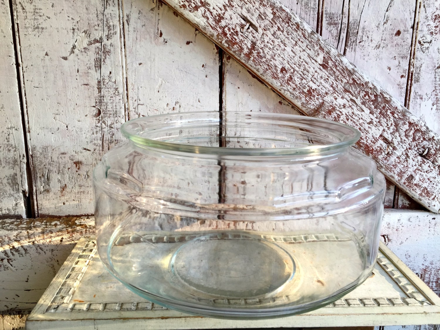 Fish bowl vintage Clear Glass Terrarium Fish Bowl Clear Glass