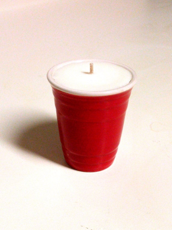 Red Cup Candle Red Solo Cup Shot Glass by ThreeChickadeeLane