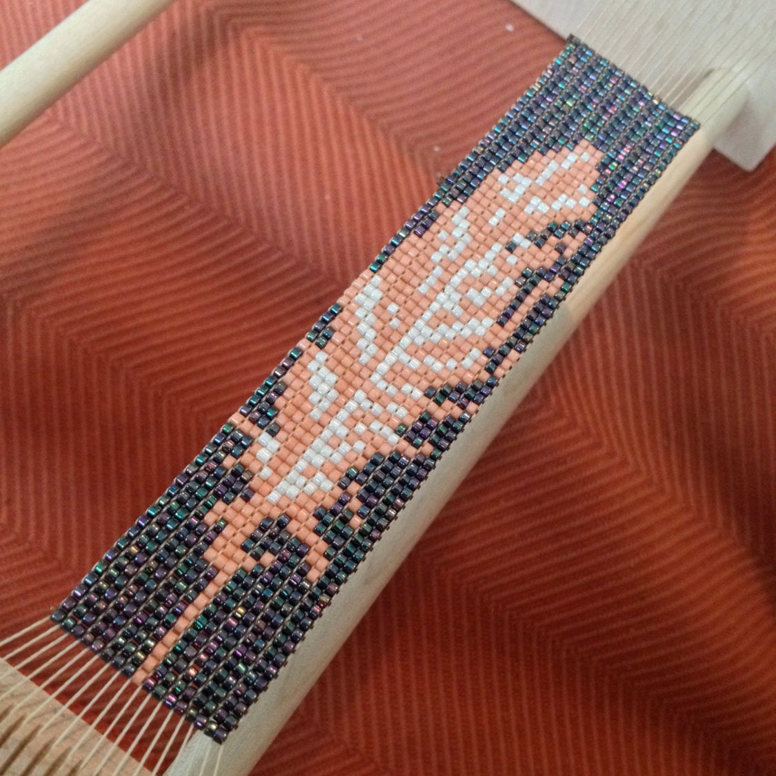 Feather Bead Loom Bracelet by WanderlustArtistry on Etsy