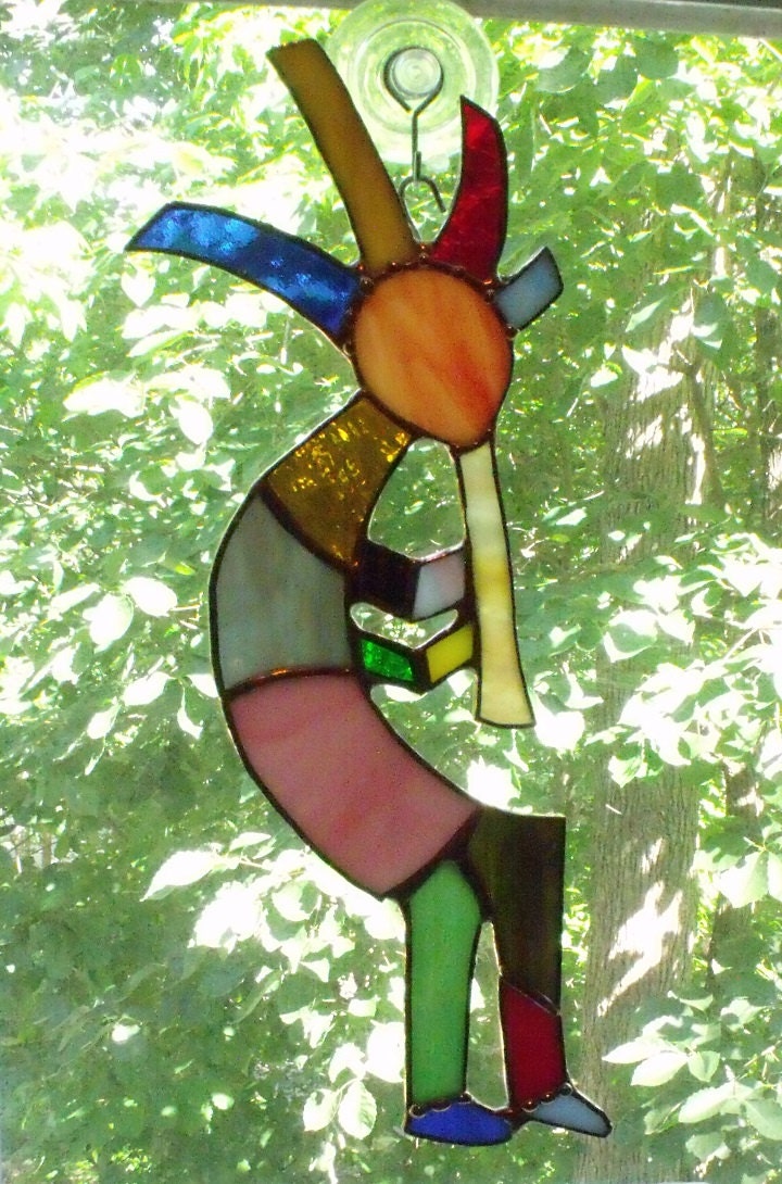 Colorful Kokopelli by jpglass on Etsy