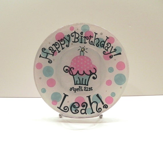 Happy Birthday Plate by SassyPeasDesigns on Etsy