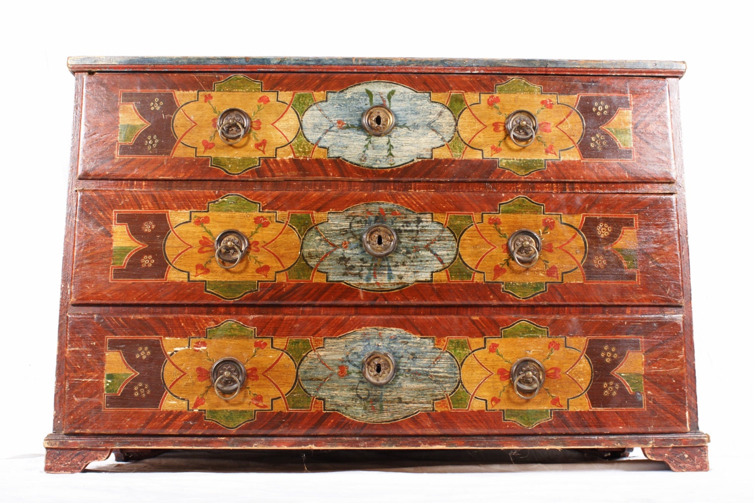 Gypsy Painted Dresser Three Drawer Chest Large Pine Bohemian Style   Il Fullxfull.799296392 Emdh 