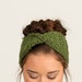 SALE--Olive Green Knit Turban Twist, Chunky Thick Crocheted Headband / Earwarmer, Handmade, Womens Warm Soft WInter Knit Accessory