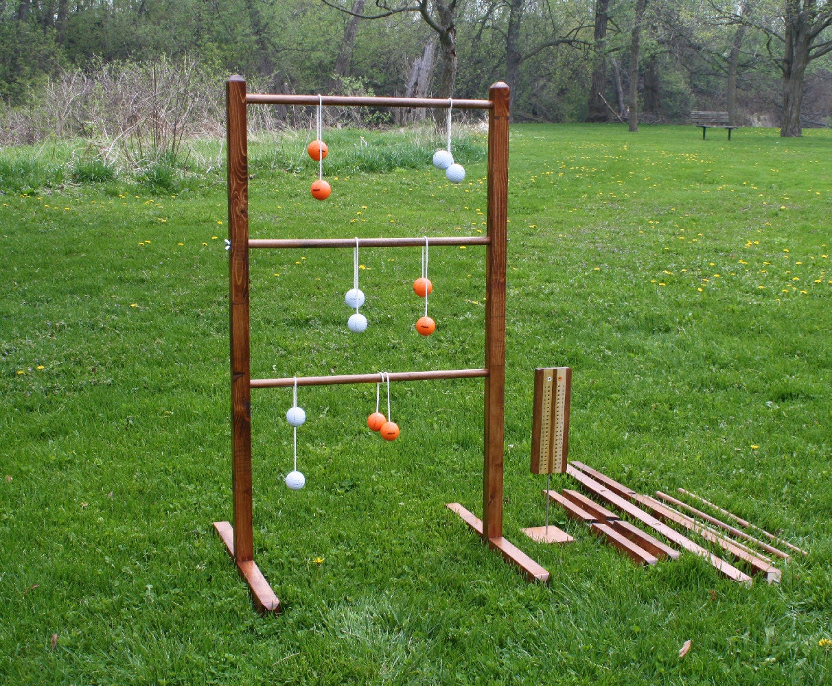 Ladder Ball Game Set With Tote Wooden By Rozemazingdesigns