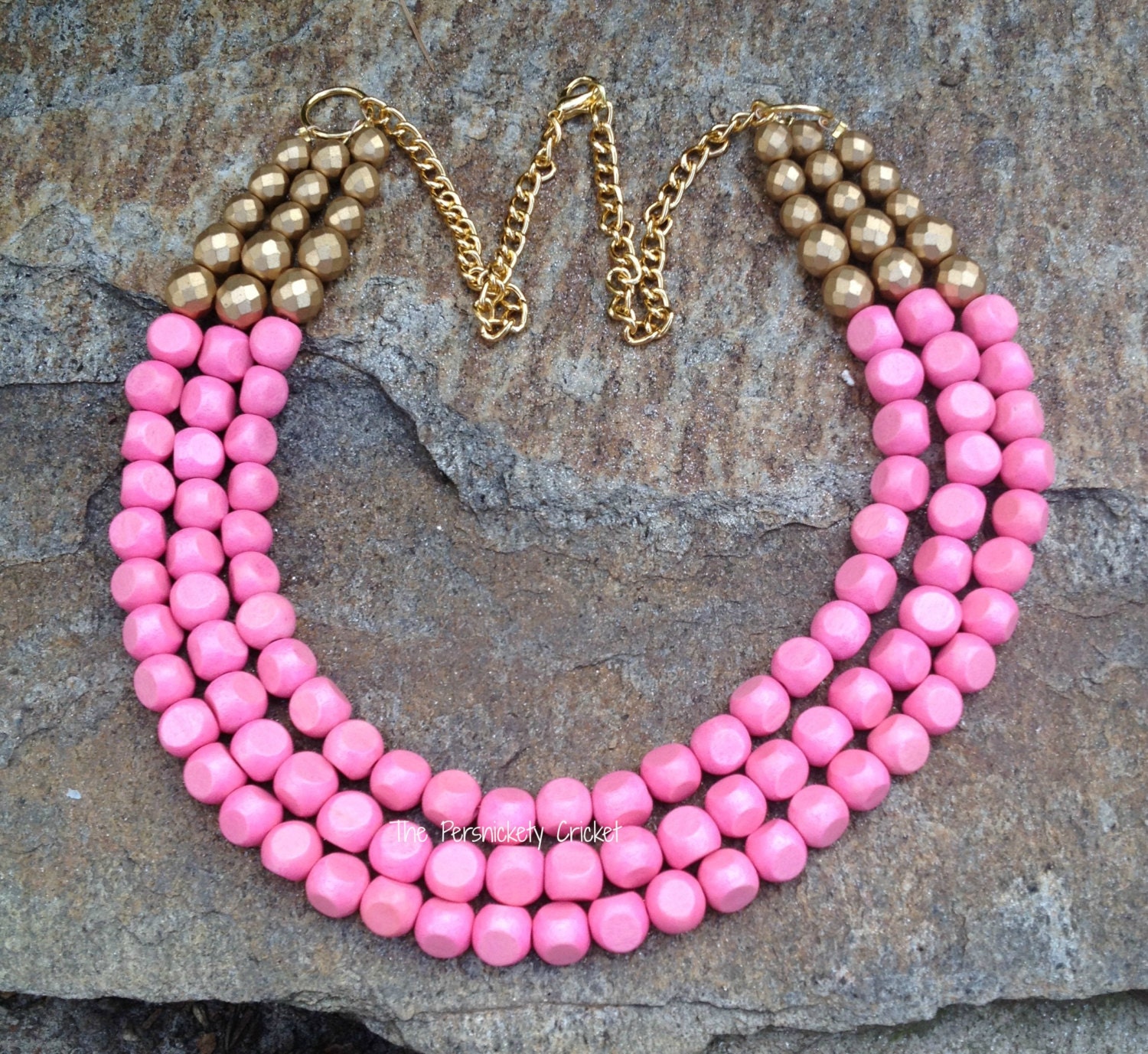 Pink statement necklace Clearance