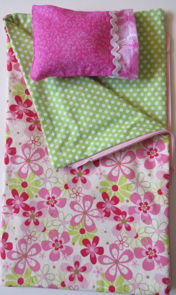American Girl Doll Clothes, Zippered Sleeping Bag, Doll Sleeping Bag