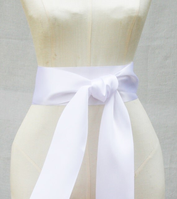 White Ribbon Sash 3 inch width x 144 inches length 4