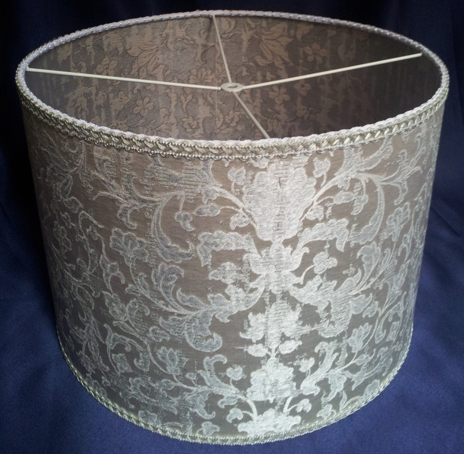 Drum Lamp Shade in Silk Jacquard Rubelli Fabric Les Indes