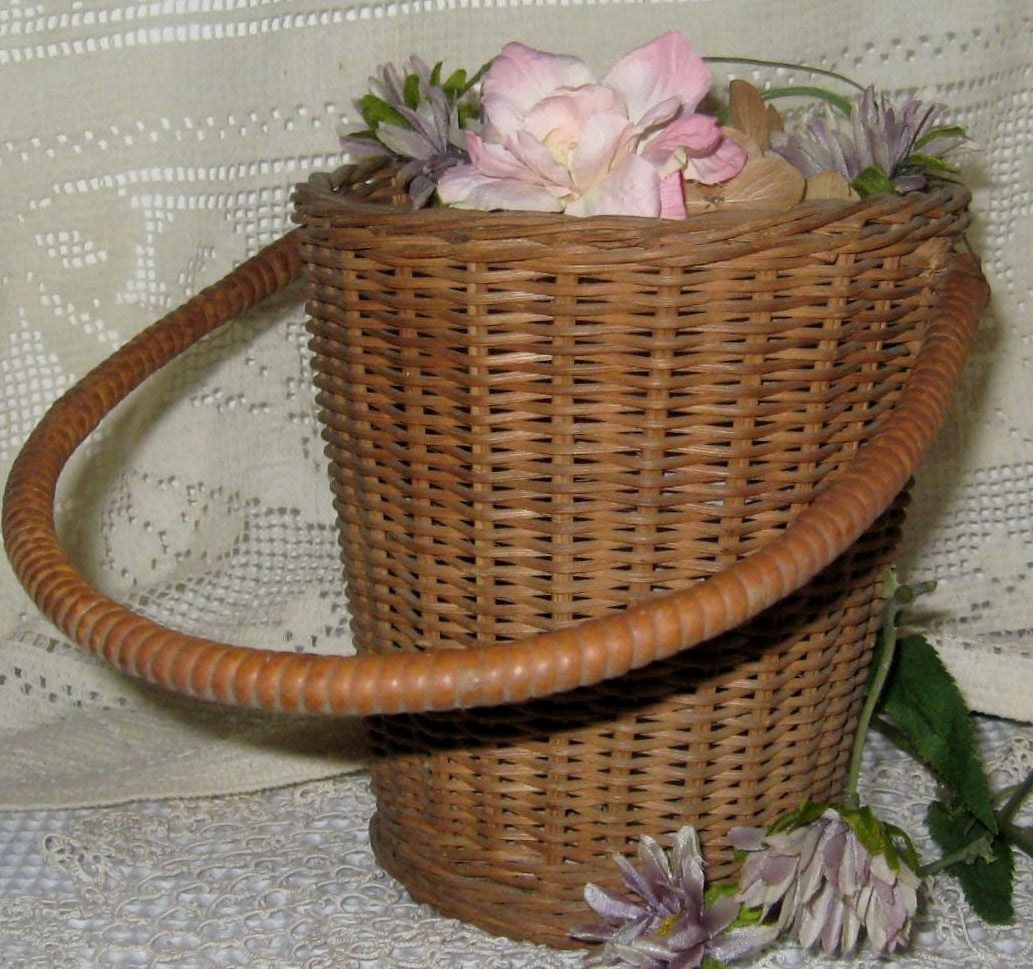Hand Woven Flower Girl Basket with Handle by springdreamer