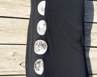 Moon Phases Black Maxi Skirt S/M/L