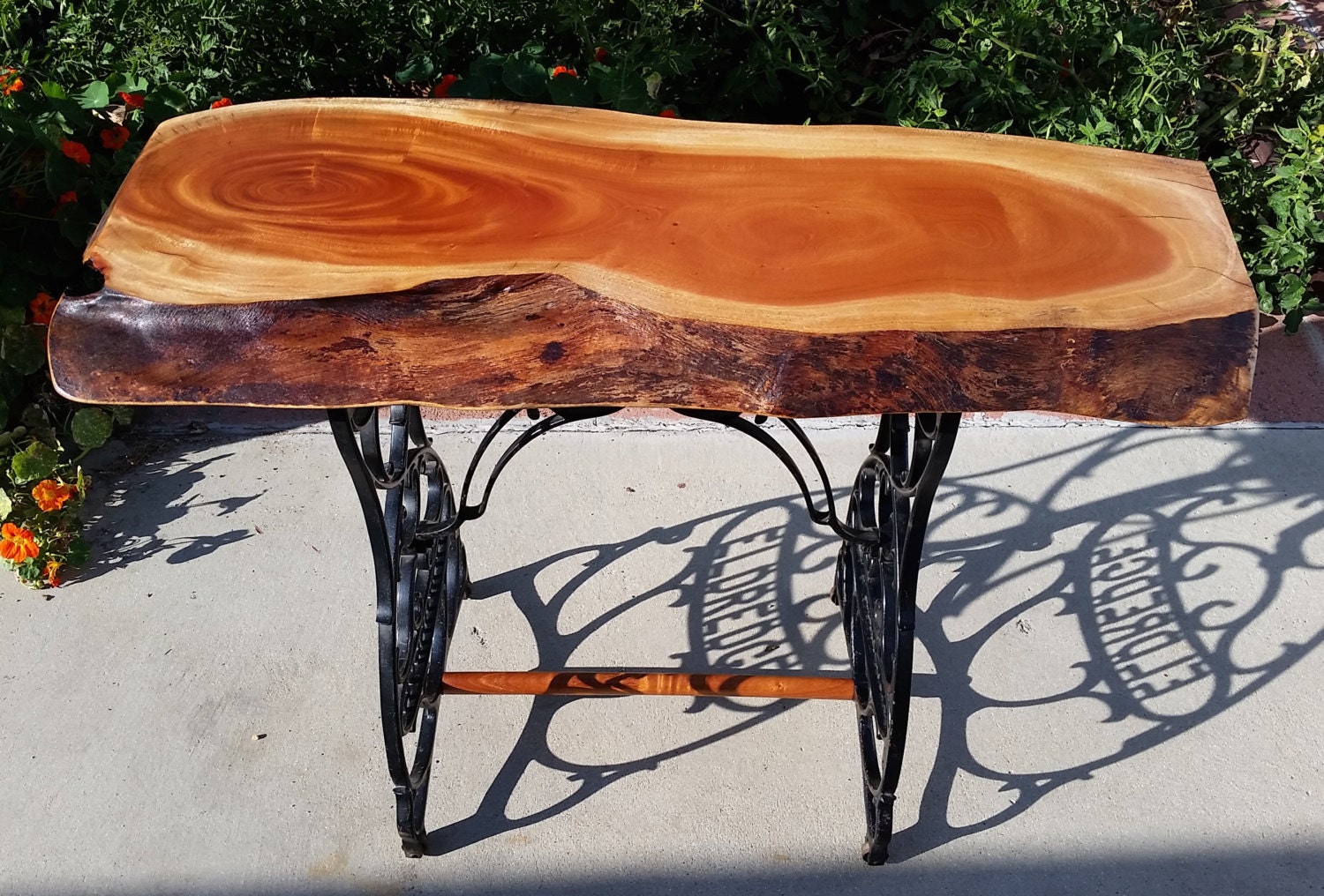 Live Edge Cuban Mahogany Slab Hallway Table Console Table or