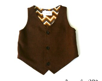 The Jacob Boys Brown Vest, Infant to Teen, Wedding Ring Bearer, Toddler Vest, Boys Vest, Toddler Boys Brown Vest, Boys Brown Waistcoat