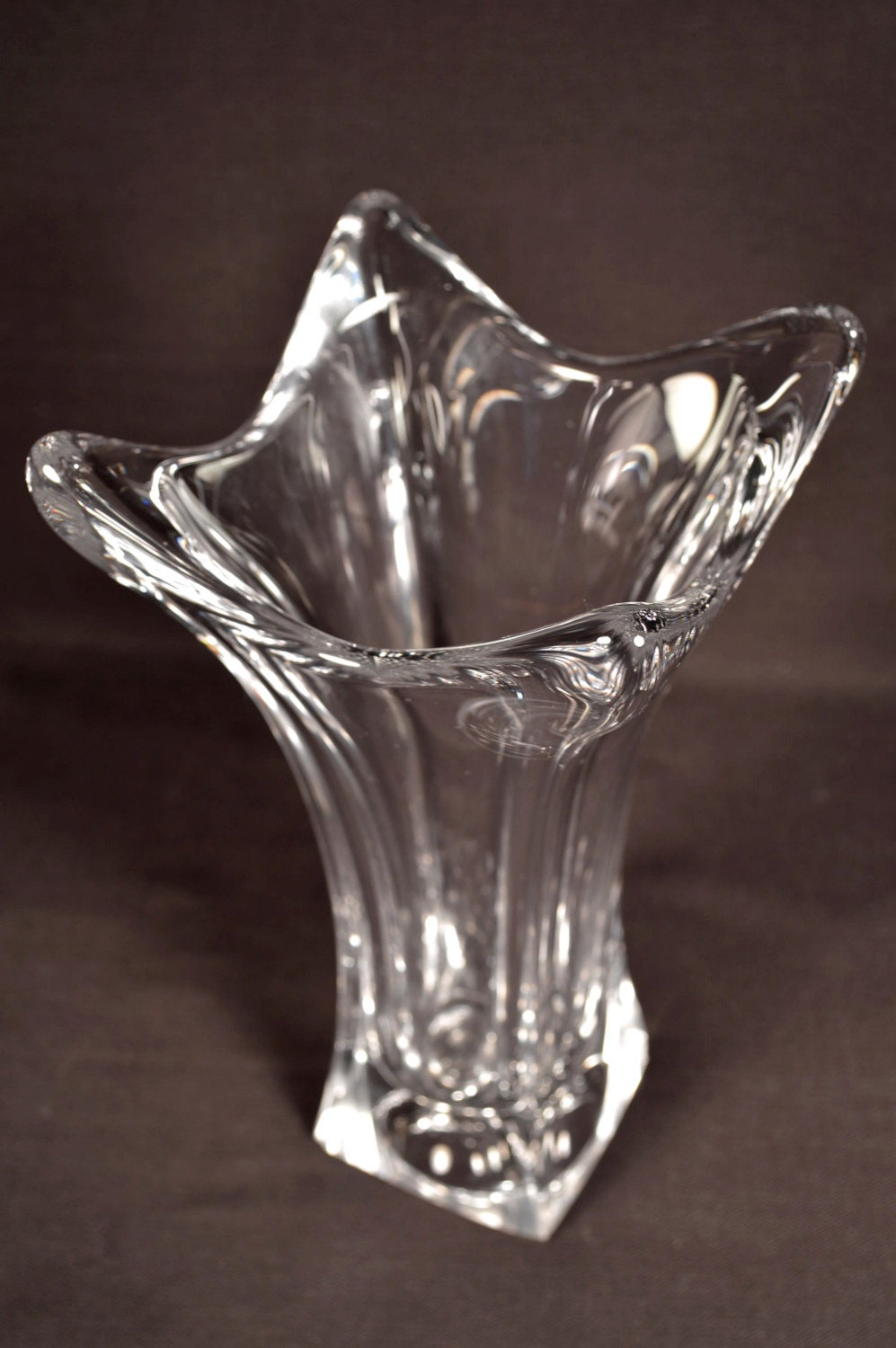 Crystal Vase Mid Century Art Glass Cofrac by SnapshotsThroughTime