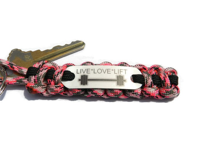 Gym Bag ID Tag Live Love Lift Keychain Weight Lifting
