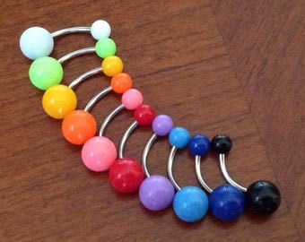 Belly Button Ring - Solid Design 14Gauge