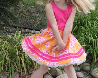 Girls skirt pattern, circle skirt pdf sewing pattern Matilda Jane inspired ruffle twirl, RUCHED RUFFLE