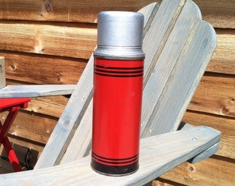 1950's Vintage Red and Black Icy-Hot Thermos