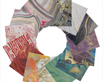 Marbled Paper Stationery: 15 Different Color Choices for 8 Notecards, 8 Envelopes, and a Box to Keep Them In!