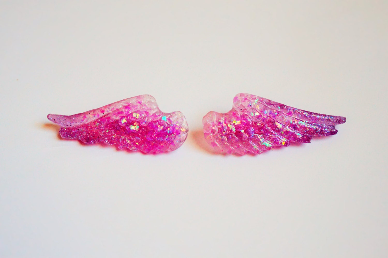 Holo-Angel Wing Hair Clips Pink/Purple Ombre by HologramChildren