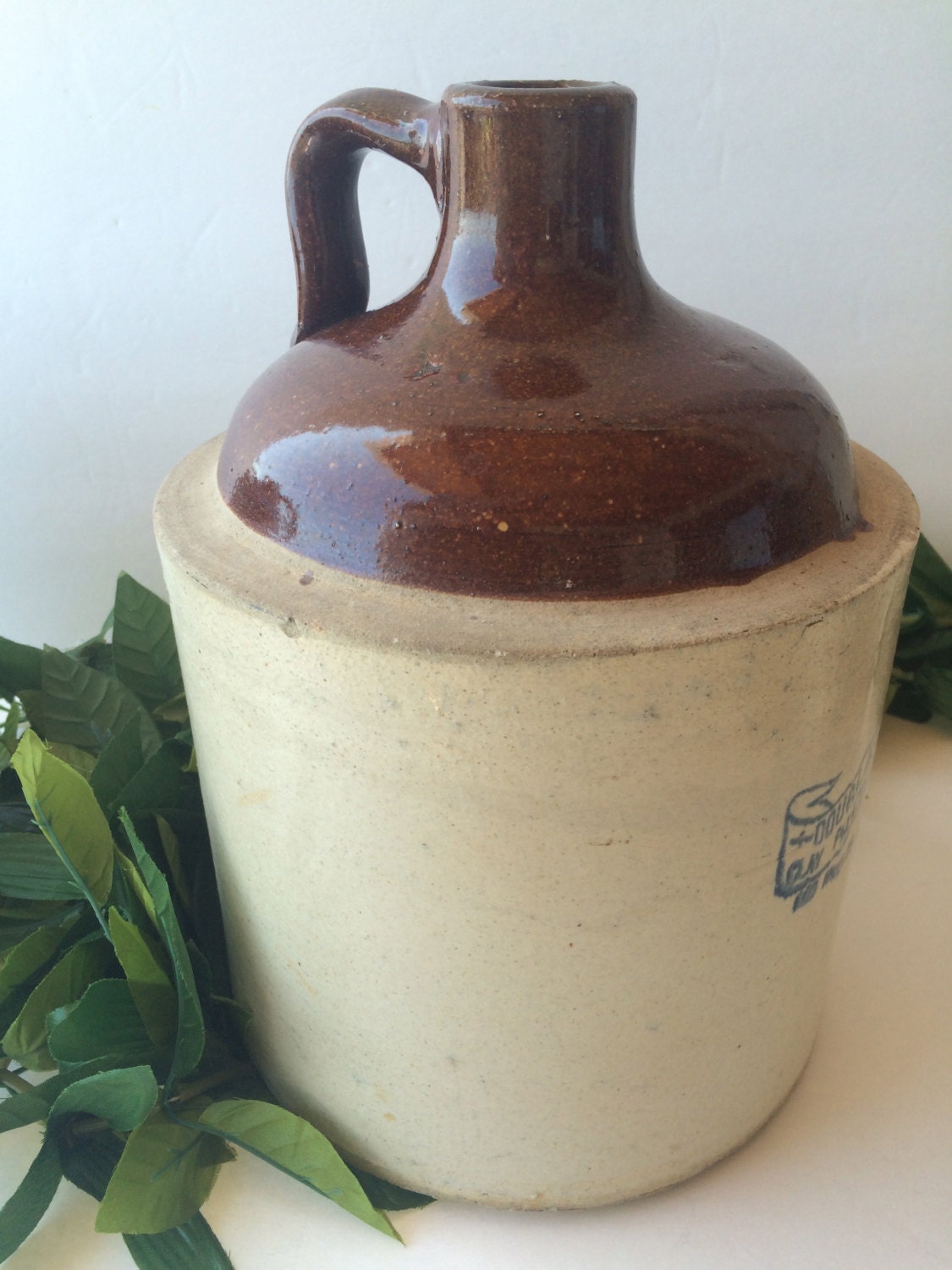 RESERVED REAGAN Antique Clay Whiskey Jug Douglass Clay