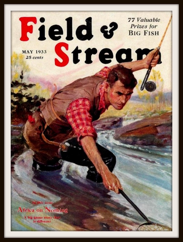Art Print Field and Stream Fishing Magazine Cover Print 1933