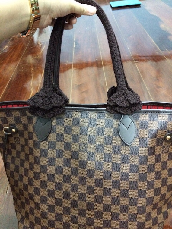 Items similar to CLEARANCE SALE !! Bag Handle Cover in brown color for louis vuitton Neverfull ...