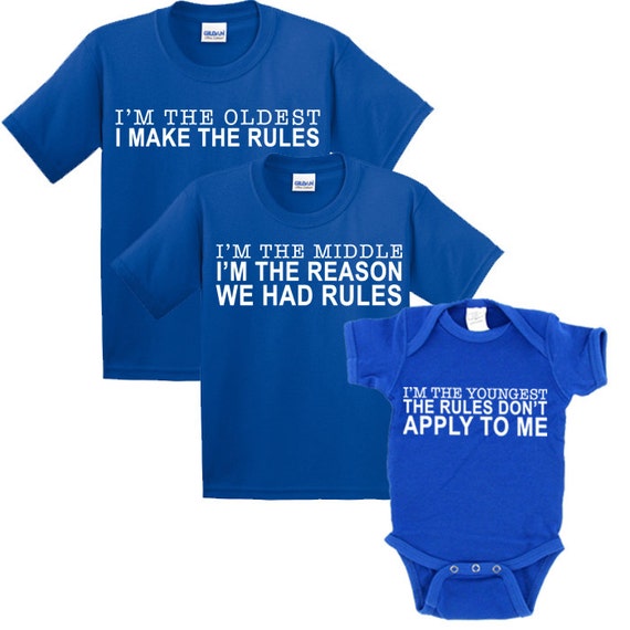 birth order rules t shirts