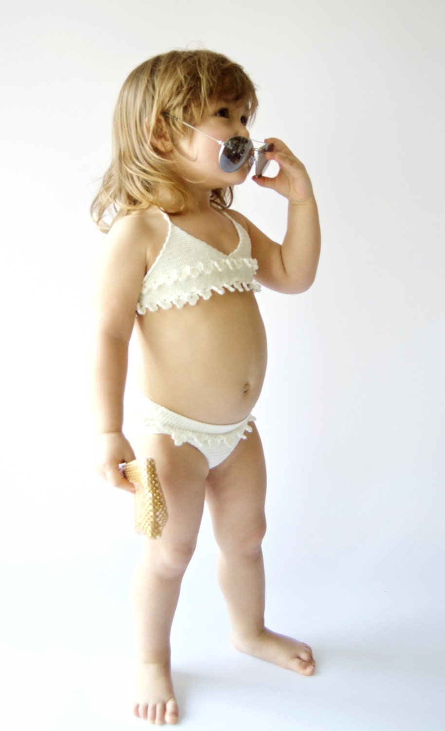 Crochet girl swimsuit. Baby Girl crochet bikini