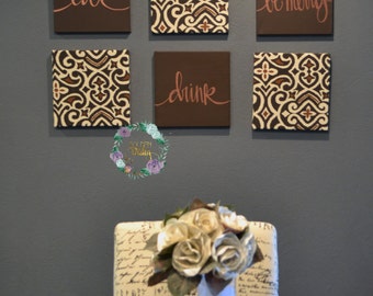 Eat Wall Art eat pray love wall art pack of 6 canvas wall hangings hand Eat Wall Art eat pray love wall art pack of 6 canvas wall hangings hand