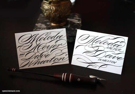 Custom calligraphy place cards