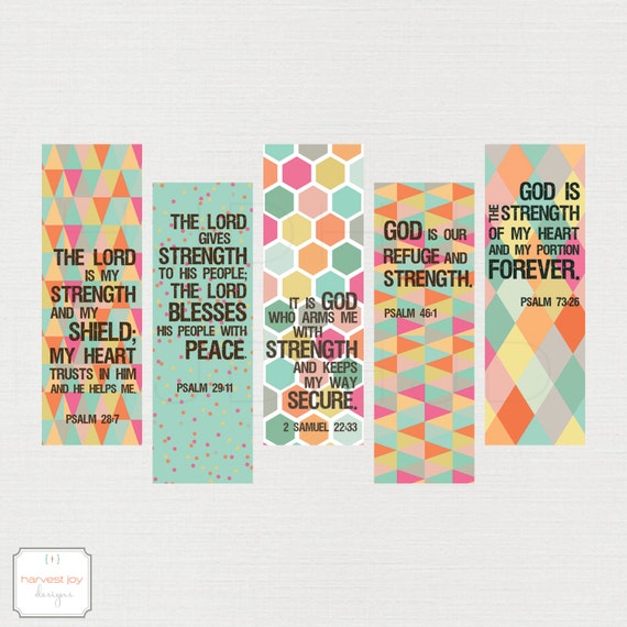 items similar to inspirational printable bookmarks colorful strength